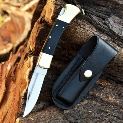 Custom Handmade D2 Steel Folding Pocket knife/Buffalo Horn Handle - Image 1 of 4