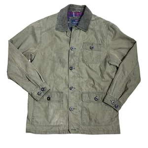 Fish Hippie Men’s M Bridgestow Field Jacket Olive Green Waxed Canvas Tin Cloth - Picture 1 of 17