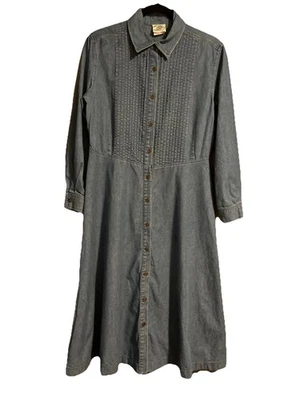 Vestido para mujer Laura Ashley grande azul denim manga larga años 90’s Y2K Foto 1 de 4