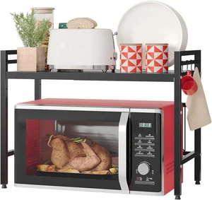 Mikrowellen Regal 2-stufiger Ständer mit 8 Haken - Picture 1 of 1