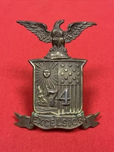 Indian Wars - 74º Regimiento del Estado de Nueva York Shako/Pith Casco Insignia Placa - Imagen 1 de 4