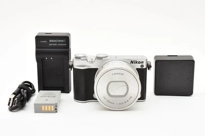 [196shots] Nikon 1 J5 Silver 20.8MP Mirrorless Digital Camera 10-30mm From JAPAN - Image 1 of 4