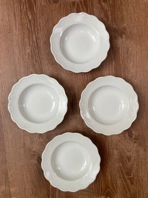 Set of 4 Dansk Fransk Blanc White Rim 9” Soup Bowls EUC PORTUGAL - Image 1 of 4