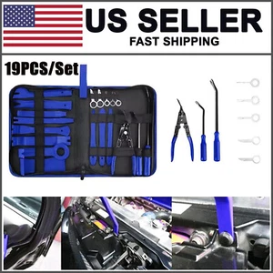 19pcs Plastic Trim Removal Pry Tool Set for Car Radio Panel Door Dash Clip Kit - Picture 1 of 15