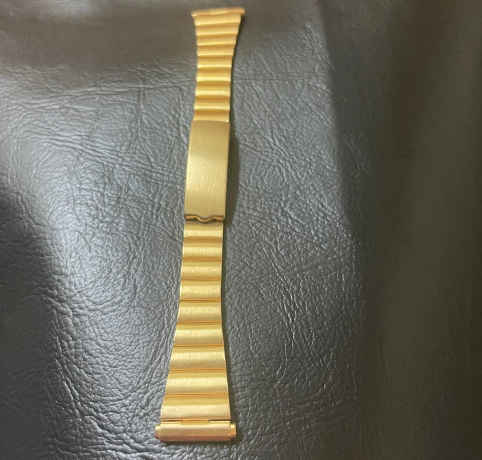 JB Champion USA ladies vintage Satin Gold Finish watch band adjusts 16mm to 18mm - Image 1 of 4