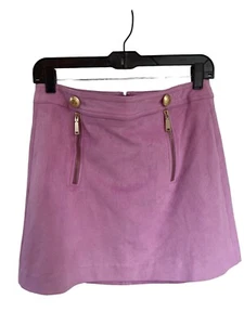 Express Lavender Micro Suede Mini Skirt Size 8 Lined Y2K 90s - Picture 1 of 7