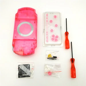 Transparent Clear Pink Housing Shell Case Kit for Sony PSP 1000 - Picture 1 of 1