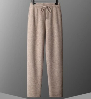 Autumn Winter Men Fashion Cashmere Pants Loose Straight Comfort Trousers - Image 1 of 4