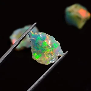 White Ethiopian Opal Rough Loose Gemstone 4 Pcs 17.5 Ct. 11X9 17X11 mm A-5619 - Picture 1 of 3