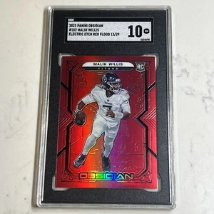 2022 Panini Obsidian Malik Willis Electric Etch Flood Red /29 Rookie RC SGC 10 - Foto 1 di 5