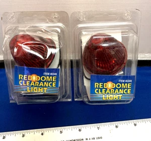 Lot of 2 Red Acrylic Clearance Beehive Lights 2-3/4" D X 1-7/8" With Bracket - Picture 1 of 6