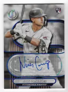 Nick Gonzales 2024 TOPPS TRIBUTE MLB ROOKIE AUTOGRAPH CARD Pirates AUTO RC /150 - Picture 1 of 2