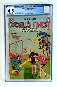 1952 DC World’s Finest Comics #61 Superman Batman Robin Joker Story CGC 4.5 - Picture 1 of 2