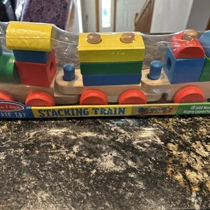 Melissa And Doug Classic Toy Wooden Stacking Train Play Set Ages 2+ NEW 572 - Picture 1 of 4