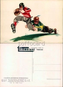 PROPAGANDA WW2-GUF LITTORIALI TORINO 1933 RUGBY-AUTORE GARELLI-C43-93 - Picture 1 of 1