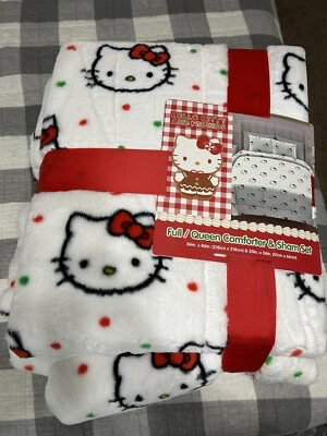 Juego de edredón y farsa Hello Kitty Navidad Reina/tamaño completo ¡NUEVO CON ETIQUETAS!! Foto 1 de 4