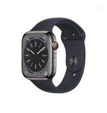 Open Box - Apple Watch Series 8 GPS Cellular 45mm Stainless Steel Black Band M/L