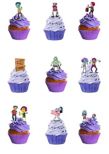 Cake Cupcake Toppers Cartoon Halloween Zombie 45 Stand Up Wafer Paper Edible - Picture 1 of 11