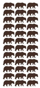 Bear Stickers Sticker Brown 1-1/4" DC16-080 - Picture 1 of 1