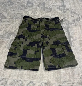 New Shaun White Shorts Youth Sz 16 Green Black Cargo Pockets Adj Waist Boys - Picture 1 of 6