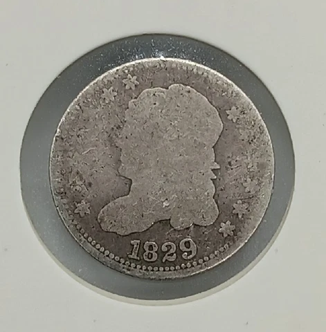 1829 Capped Bust Half Dime : LM-5 (R1) : Obv. "4", Rev. "D" Cover