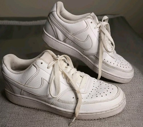 SCARPE SNEAKER DONNA NIKE COURT VISION BASSE TRIPLE BIANCHE TAGLIA: 7 5