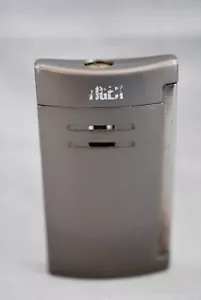 Vintage Tiger Sleek & Contemporary Silver Refillable Lighter Side Push 2 5/8" - Picture 1 of 5