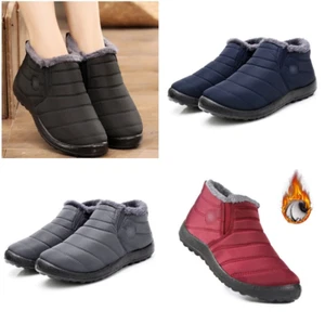 Men Women's Fleece Shoes Winter Warm Cotton padded Snow Boots non-slip Flats  - Picture 1 of 31