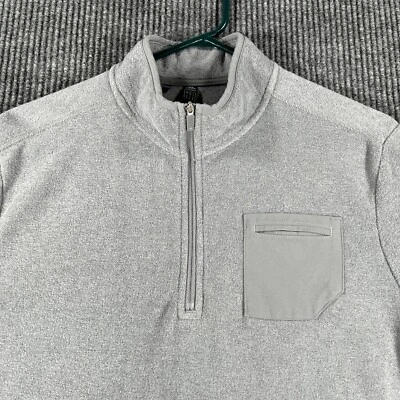 Adidas Sweatshirt Mens Small Gray Long Sleeve 1/4 Zip Trump Blue Monster Golf - Image 1 of 4