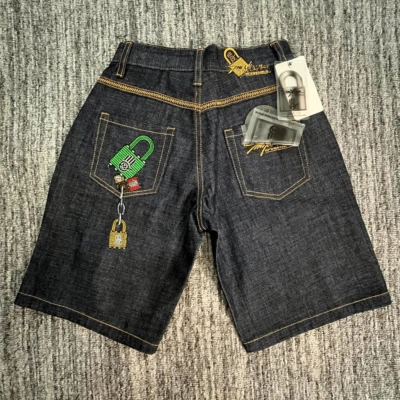 Pantalones Cortos de Jean Miskeen Niños Talla 10 Negros Denim Diseño Hip Hop Sueltos Moda Nuevos con Etiquetas Foto 1 de 4