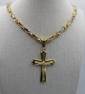 CROCE CIONDOLO UOMO ARGENTO DORATO CRISTO MM 31X48 gr 7,5 EXPLOIT - Imagen 1 de 5