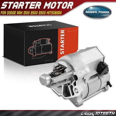 Starter Motor for Dodge Ram 1500	 99-08 2500 3500 Mitsubishi 1.4KW CW 12V 10T - Image 1 of 4