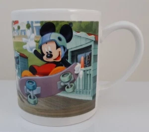 Vintage Disney Donald Duck & Mickey Mouse Mug Skateboarding Design Small Size - Picture 1 of 4