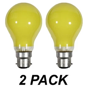 2 x YELLOW Coloured Bayonet Party Festoon Light Globes 40W B22 Bulbs Lamps Osram - Picture 1 of 3