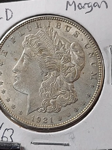 1921 -D Morgan Silver Dollar - $1 Mint State MS BU D/211 Cover