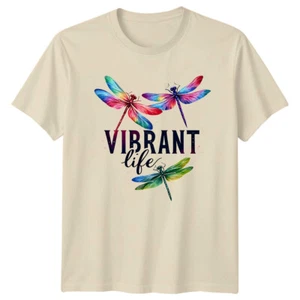 Vibrant Life Dragonfly Graphic Nature Lover T-Shirt - Picture 1 of 10
