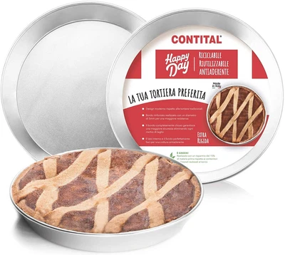 CONTITAL Tortiera in Alluminio D24G - Riutilizzabile - Pastiera - Made in Ita...