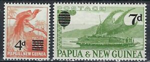 Papua New Guinea 137-38 MNH 1957 surcharges (ak2849)