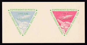 ITALY 1934 Rocket Mail Zucker Trieste SAGGIO Proofs 5 L 7.70 L EZ 1B1-1B2 $ 65 - Picture 1 of 1