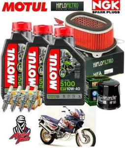 KIT/TAGLIANDO HONDA XRV/AFRICA/TWIN 750 1998 MOTUL5100 10W40 ARIA OLIO CANDELE - Imagen 1 de 4