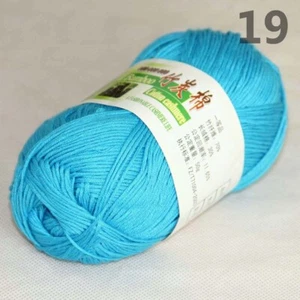 50g 1Ball Super Soft Worsted Natural Bamboo Cotton Knitting Yarn 919 Turquoise - Picture 1 of 24