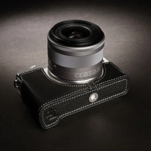 Nueva Funda Bolsa Cuero Genuino Real Media Cámara para Canon EOS M100 M200 - Imagen 1 de 17