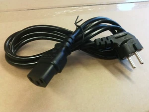 Kaltgeräte-Kabel  PC Monitor  Strom-Kabel  Schuko-Stecker schwarz gewinkelt  NEU - Bild 1 von 1
