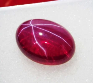 Rubí rojo estrella 6 rayos 9,20 quilates + cabujón ovalado natural para anillo certificado con piedras preciosas - Imagen 1 de 10