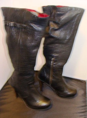 BOTAS DE RODILLA BACIO61 RIMA MUJER MODA NEGRAS CUERO SUAVE TALLA 7-M Foto 1 de 4