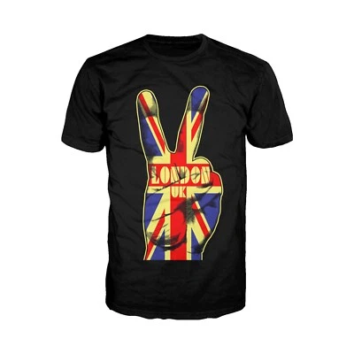 London Calling Union Jack Victory Sign Men's T-Shirt Trendy Great Britain Shirt - Image 1 of 4