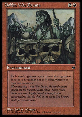 Goblin War Drums (Menges) ~ Lightly Played Fallen Empires MTG Magic UltimateMTG  - Image 1 of 1
