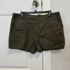 A.n.a Mid Rise Denim Shorts Größe 16 3,5" Schrittlänge dunkelgrün Stretch leicht - Bild 1 von 5