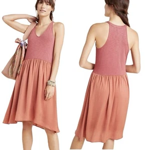 ANTHROPOLOGIE x Dolan Coral Fabiana Knit Dress Mixed-Media Sz S Ethereal Boho - Picture 1 of 11