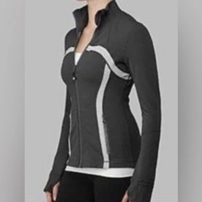 Lululemon Define Jacket Coal Grey Wee Stripe Size 10 Zip Up - Image 1 of 4